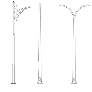 Línea de producción de acero inoxidable, poste de luz para carretera, 9M, 10M, 12M, 15M, columna de iluminación de hierro fundido