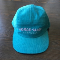 Gorra de béisbol azul personalizada de 5 paneles con cordón de pana, gorra lisa estilo campamento con correa y visera plana desestructurada
