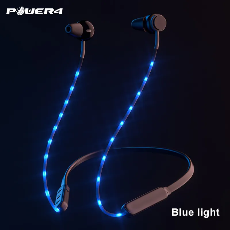 Lb01A LED Stereo Earbuds With Mic Visible Light In Ear Earphone bluetooth 5.0 Wireless Headset For iPhone Mobile Cell Phone