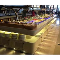 Comptoir buffet commercial de luxe professionnel Chauffe-plats personnalisable pour banquet de restaurant hôtel