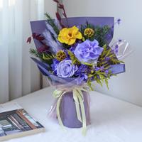 Bouquet de roses éternelles en gros, personnalisé pour la remise des diplômes, boîte cadeau de fleurs séchées naturelles, longue durée (3 à 5 ans), élégant
