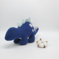 Jouet en peluche fait main Kawaii DIY en coton doux pour bébé, crocheté, animaux tricotés (Dragon, Dinosaure), tailles personnalisées, vente en gros