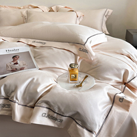 Couvre-lit en jacquard 100% coton, champagne, style hôtel, broderie, technique de tissage du lin, pour la literie à domicile