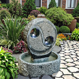 Wasserfall brunnen aus natürlichem Granitstein im Freien Rechteckiges <span class=keywords><strong>Bali</strong></span>-Becken mit fließendem Wasserspiel für Garten ornamente - Product Image 3