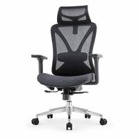 Chaise de bureau ergonomique en maille à dossier haut avec appui-tête réglable, support lombaire, fonction inclinable et base pivotante – Vente en gros