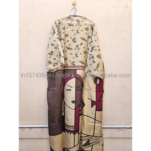 <b>Women</b> Custom Print Silk V-neck Elastic Waist Breathable Kimono Kaftan Cardigan Long Pajama Style Robe Summer Lightweight - Product Image 4