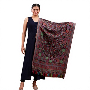 Floral Digital Print Shawl <b>Wrap</b> Tassel Trim Quick Dry Breathable Winter Scarf for Women - Product Image 1