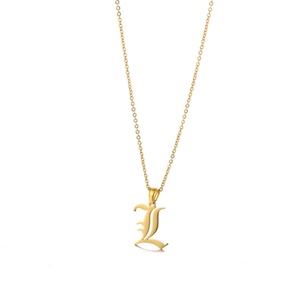 Fashion Gold <b>Silver</b> Jewelry Custom Name Old English Font 26 Capitalized Letter Initial <b>Necklace</b> <b>for</b> Women <b>Men</b> - Product Image 3