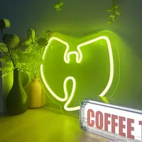 Enseigne néon LED icône du hip-hop Wu-Tang Clan, lumière réactive à la musique pour studio, bar, décoration murale de cave à homme