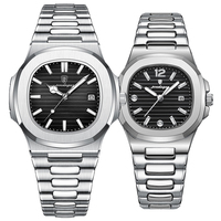 POEDAGAR 613 / 789 / 708 Montre de Luxe Analogique à Quartz pour Couple, Style Rétro Simple en Alliage, Tendance Affaires, Charme Antique, Montre-Bracelet pour Amoureux
