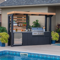 Cuisine extérieure modulaire moderne avec armoire intégrée étanche en SUS304, garantie 50 ans, conception 3D gratuite