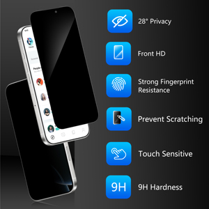 Aurey 2.5D Chống Gián Điệp 9H Tempered Glass Phim Cho iPhone 16 17 Pro Max Di Động Màn Hình Protectorwith Cài Đặt Khay - Product Image 5