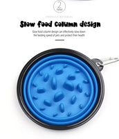 Gamelle d'alimentation lente pliable et portable en plastique de qualité alimentaire, écologique et durable, pour chats et chiens, idéale pour les voyages et l'extérieur