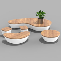Ensemble de sièges publics H335 pour centre commercial, grands tabourets incurvés en FRP, bancs confortables pour salles d'exposition, zones de bureau et salles d'attente