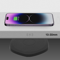Chargeur sans fil invisible sous le bureau XiaoE Fast 10W, chargeur intelligent pour téléphone portable, 30 mm