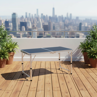 Ensemble de table à manger pliante moderne en alliage d'aluminium pour événements, légère et portable