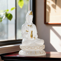 Statuette de Bouddha en cristal sculptée à la main pour le bureau, décoration Feng Shui, richesse, succès, méditation, cadeau, ornement en cristal