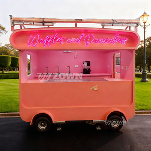 Kiosque de restauration mobile rose tendance avec fenêtre de service pour les entreprises commerciales de rue - Product Image 4