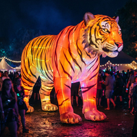 Tigre Inflable Gigante de Tela Oxford Resistente, Modelo Animal Inflable Realista para Publicidad en Exteriores, Decoración Impermeable para Eventos