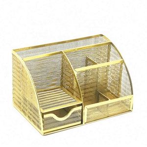 Wholesale Factory Price Modern Vertical <b>Grid</b> 7 Compartment <b>Metal</b> Mesh Desk Organizer Storage Organizer - Product Image 6