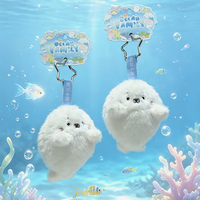 Porte-clés en peluche animaux marins assortis, jouets doux en forme de créatures marines, breloques pour sac à dos, cadeau d'anniversaire pour enfants, vente en gros pour la revente en boutique