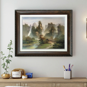 Hecho a mano Zhangjiajie Avatar <span class=keywords><strong>Rural</strong></span> río <span class=keywords><strong>paisaje</strong></span> pared arte arenisca <span class=keywords><strong>pintura</strong></span> con lienzo para decoración del hogar y ornamento ilustraciones - Product Image 5