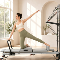 Équipement de fitness professionnel complet : Machine Trapeze avec sangles, Reformer Pilates en aluminium avec tour et lit pour usage domestique et commercial