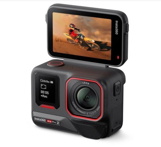 Insta360 Pro 2 4K Action Camera 10m Waterproof with CoEngineered 1/1.3-Inch CMOS Sensor Dual AI 1.0" Screen