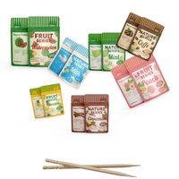 Großhandel aromatisierte Zahnstocher, maßge schneiderte aromatisierte Zahnstocher mit Koffein und Obst boxen mit Reiß verschluss für die Raucher entwöhnung.