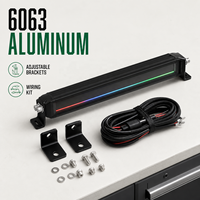 Barre lumineuse LED RGB HSSH de 10 pouces, 50W, 9-36V, design sans vis pour 4x4, tout-terrain, ATV, UTV