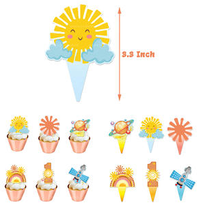 Sunshine 1er anniversaire fournitures comprennent des ballons Boho joyeux anniversaire bannière gâteau Topper premier <span class=keywords><strong>voyage</strong></span> autour du <span class=keywords><strong>soleil</strong></span> ensemble de décoration - Product Image 4