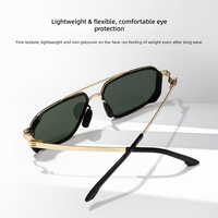 Nouvelles lunettes de soleil polarisées UV400 à double pont en acier ultra-léger pour hommes, idéales pour la pêche et la conduite