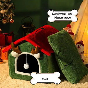 Lit de chat pliable en gros d'usine pour <span class=keywords><strong>la</strong></span> maison de cube de chat d'intérieur et est livré avec un coussin et un jouet de boule de fourrure pour lit de chat multi-petits animaux de compagnie - Product Image 3