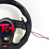 Volant en fibre de carbone avec LED pour Audi Q5 SQ5 Q8 RSQ8 A6 A7 RS6 RS7, style course OEM, amélioration des performances