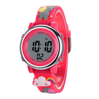 7 couleurs LED lumières lumineuses 3ATM étanche montre de Sport numérique pour filles chronomètre avec alarme dessin animé Relojes Digitales