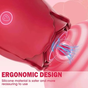Vibrateur en forme de rose rechargeable par USB Finomay pour femmes, lavable, étanche IPX7, 10 vitesses, fonctionnement silencieux <40dB, sex toy - Product Image 2
