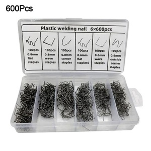 Clous de soudure en plastique 600 pièces 0,6-0,8 mm, agrafes plates ondulées pour la réparation de pare-chocs de voiture - Product Image 1