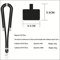 Étui de téléphone tendance sans marque avec cordon tour de cou, compatible, style chaîne, sans trou, sangle réglable, porte-badge