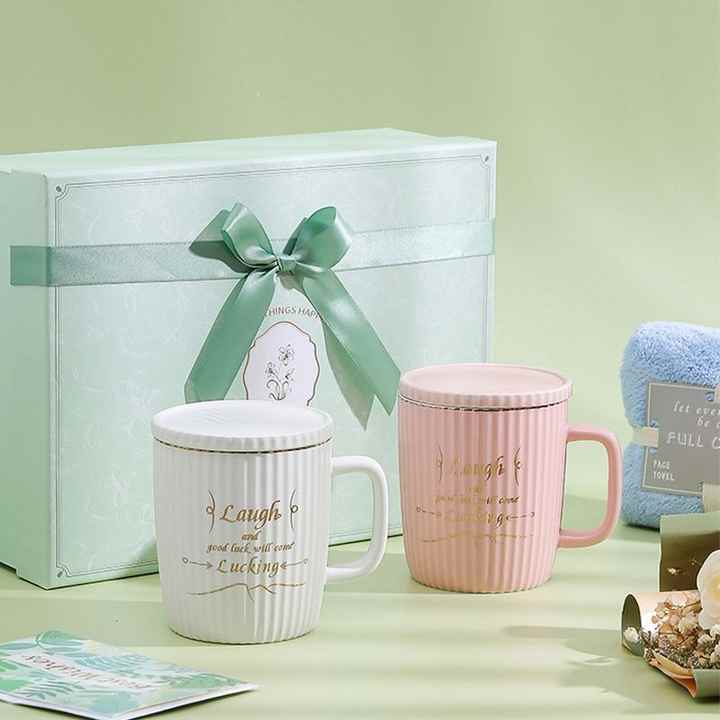 Wholesale Marbled Mugs Rabbit, Towel Gift Sets for Xmax New Year Valentine's Day Gift Birthday Gift/
