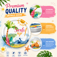 Décorations de fête sur le thème du surf, ensemble de vaisselle pour fête sur le thème des vagues de plage avec assiettes, gobelets, serviettes, couverts, nappe pour garçons