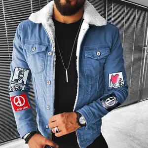 LILUO Großhandel Herren Jean Jacke Mit Pelz in Wind breaker Casual Jean Jacke für Herren