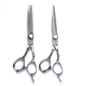 Hairdressing Kit 6 Inch Flat Shears And Thinning Shears Stainless Steel Sharp Blade Short Handle For Barbers - Product Image 1