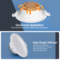 Spot LED Encastré Rond de Plafond Économe en Énergie de Haute Qualité, 6W 8W 12W 18W, Luminaire de Plafond pour Salon