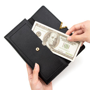 هدية ترويجية بتصميم جديد محفظة نسائية طويلة من جلد البولي يوريثان حقيبة يد نسائية عصرية - Product Image 4