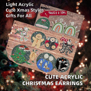 Pendientes Colgantes Acrílicos de Navidad, Lindos Pendientes Festivos con Diseño de Reno y Galleta de Jengibre, Joyería de Regalo - Product Image 2