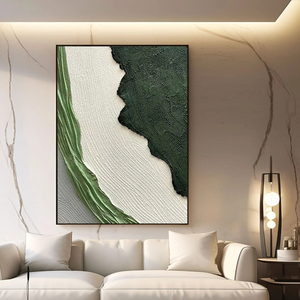 Green sea ocean waves Hand painted <b>Framed</b> Wall Arts Large <b>Canvas</b> Oil Painting Indoor home decor gift for housewarming - Product Image 5