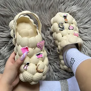 Sandálias femininas casuais, chinelos deslizantes para meninas, sapatos de eva e peanut, 2023