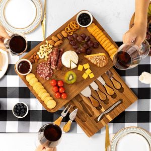 Nhà nóng lên món quà trượt ra ngăn kéo pho mát Platter keo pho mát Hội Đồng Quản trị Acacia charcuterie Hội Đồng Quản trị với dao thiết lập - Product Image 5