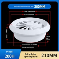 Diffuseur d'air moderne Eayvent en ABS réglable, grille de ventilation ronde pour climatisation centrale