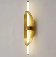 Lámpara de Pared LED Moderna, Minimalista, Creativa, Decoración de Pared, Luces Doradas para Dormitorio (A6214)